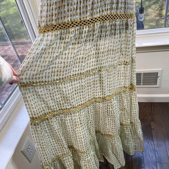 Free People Women’s Midnight Dance Printed Cotton Maxi Dress Light Grey XS - Picture 12 of 16